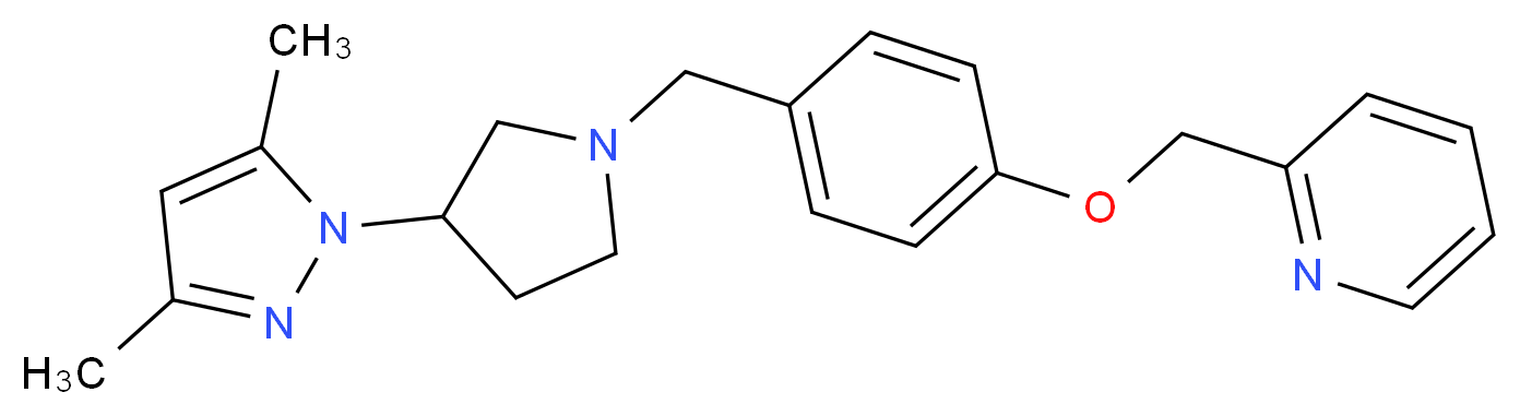 2-[(4-{[3-(3,5-dimethyl-1H-pyrazol-1-yl)-1-pyrrolidinyl]methyl}phenoxy)methyl]pyridine_分子结构_CAS_)