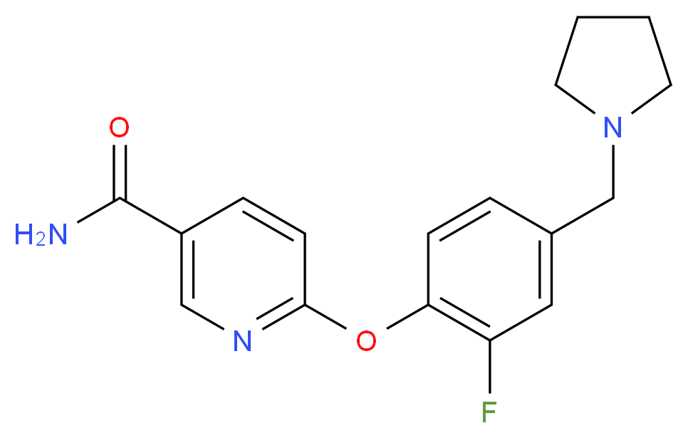 6-[2-fluoro-4-(pyrrolidin-1-ylmethyl)phenoxy]nicotinamide_分子结构_CAS_)
