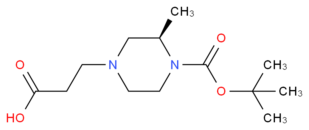 (R)-3-(4-(tert-butoxycarbonyl)-3-methylpiperazin-1-yl)propanoic acid_分子结构_CAS_1240582-48-2)