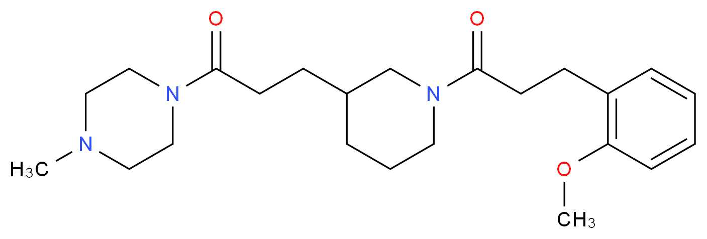 1-(3-{1-[3-(2-methoxyphenyl)propanoyl]-3-piperidinyl}propanoyl)-4-methylpiperazine_分子结构_CAS_)