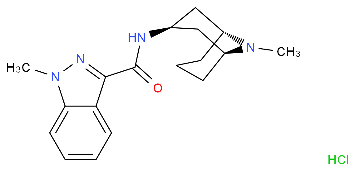 1-methyl-N-[(1R,3r,5S)-9-methyl-9-azabicyclo[3.3.1]nonan-3-yl]-1H-indazole-3-carboxamide hydrochloride_分子结构_CAS_107007-99-8