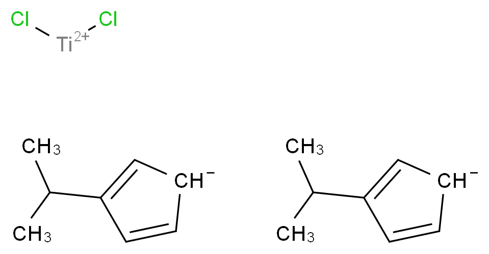 bis(3-(propan-2-yl)cyclopenta-2,4-dien-1-ide); dichlorotitaniumbis(ylium)_分子结构_CAS_12130-65-3