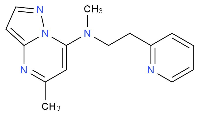 N,5-dimethyl-N-[2-(2-pyridinyl)ethyl]pyrazolo[1,5-a]pyrimidin-7-amine_分子结构_CAS_)