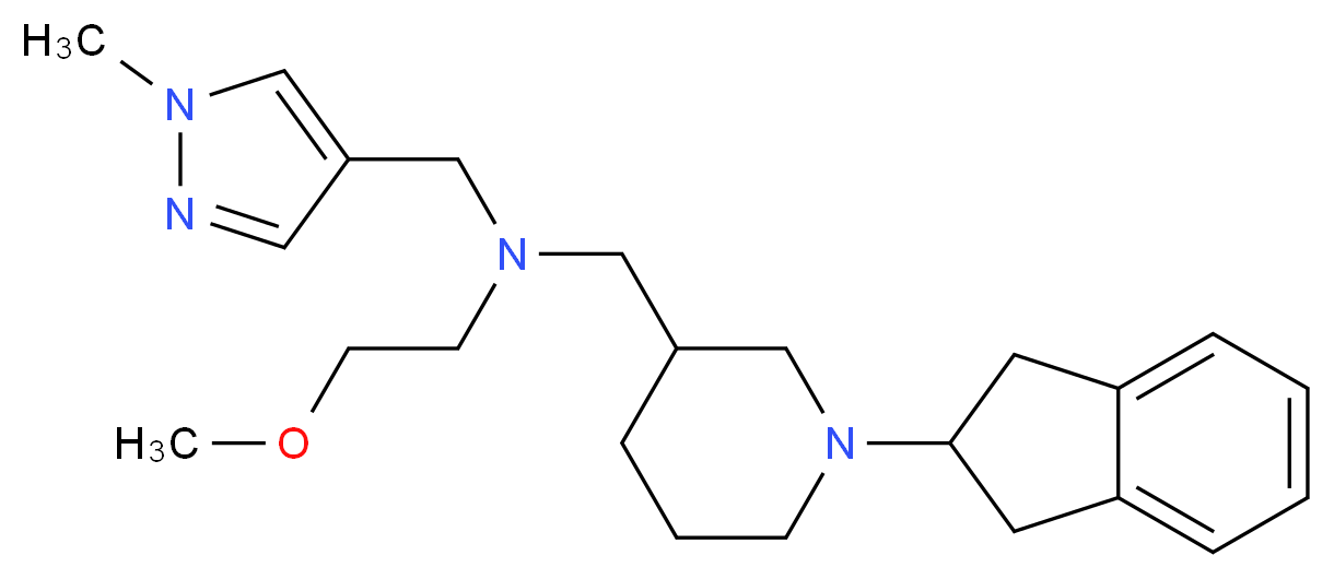 N-{[1-(2,3-dihydro-1H-inden-2-yl)-3-piperidinyl]methyl}-2-methoxy-N-[(1-methyl-1H-pyrazol-4-yl)methyl]ethanamine_分子结构_CAS_)