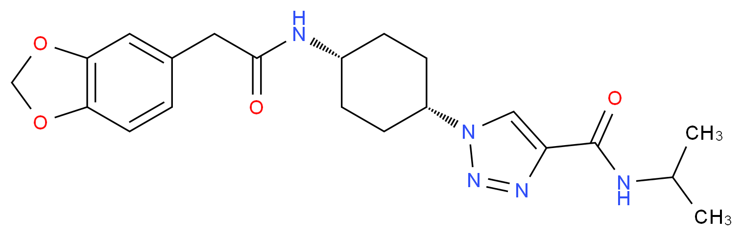 1-{cis-4-[(1,3-benzodioxol-5-ylacetyl)amino]cyclohexyl}-N-isopropyl-1H-1,2,3-triazole-4-carboxamide_分子结构_CAS_)