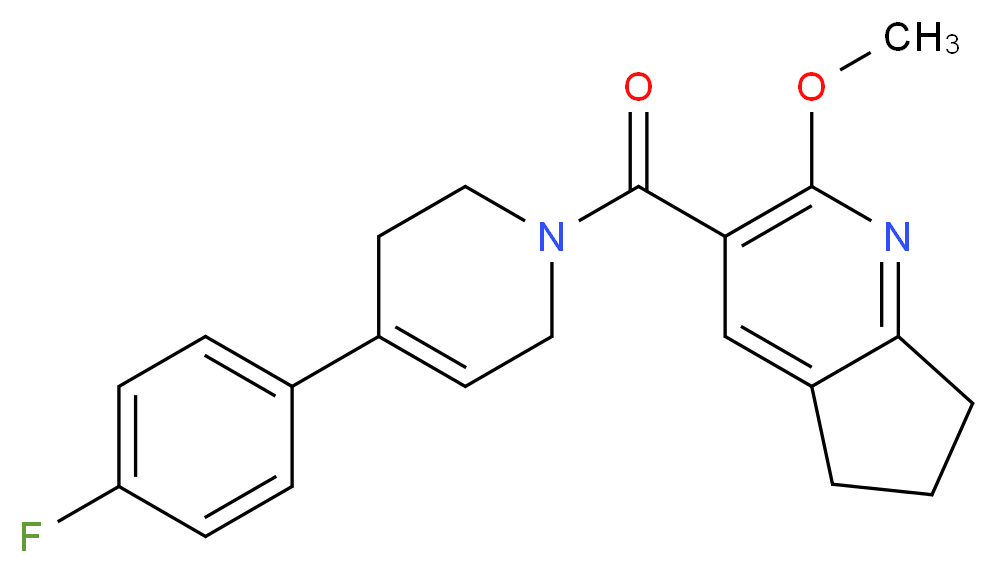 3-{[4-(4-fluorophenyl)-3,6-dihydro-1(2H)-pyridinyl]carbonyl}-2-methoxy-6,7-dihydro-5H-cyclopenta[b]pyridine_分子结构_CAS_)