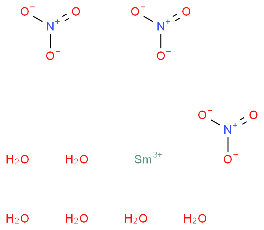 samarium(3+) ion tris(nitrooxidane) hexahydrate_分子结构_CAS_13759-83-6