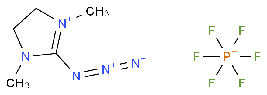 2-azido-1,3-dimethyl-4,5-dihydro-1H-imidazol-3-ium; hexafluoro-$l^{5}-phosphanuide_分子结构_CAS_1266134-54-6