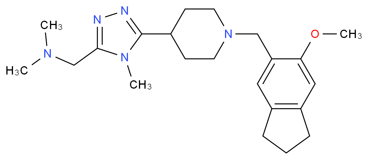 1-(5-{1-[(6-methoxy-2,3-dihydro-1H-inden-5-yl)methyl]piperidin-4-yl}-4-methyl-4H-1,2,4-triazol-3-yl)-N,N-dimethylmethanamine_分子结构_CAS_)