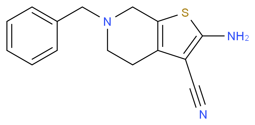 2-amino-6-benzyl-4H,5H,6H,7H-thieno[2,3-c]pyridine-3-carbonitrile_分子结构_CAS_24237-37-4