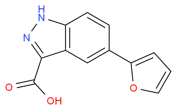 5-FURAN-2-YL-1H-INDAZOLE-3-CARBOXYLIC ACID_分子结构_CAS_885272-92-4)