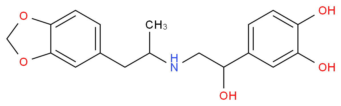 4-(2-{[1-(2H-1,3-benzodioxol-5-yl)propan-2-yl]amino}-1-hydroxyethyl)benzene-1,2-diol_分子结构_CAS_136-70-9