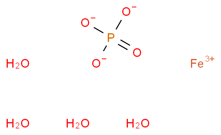 磷酸铁(III) 四水合物_分子结构_CAS_31096-47-6)