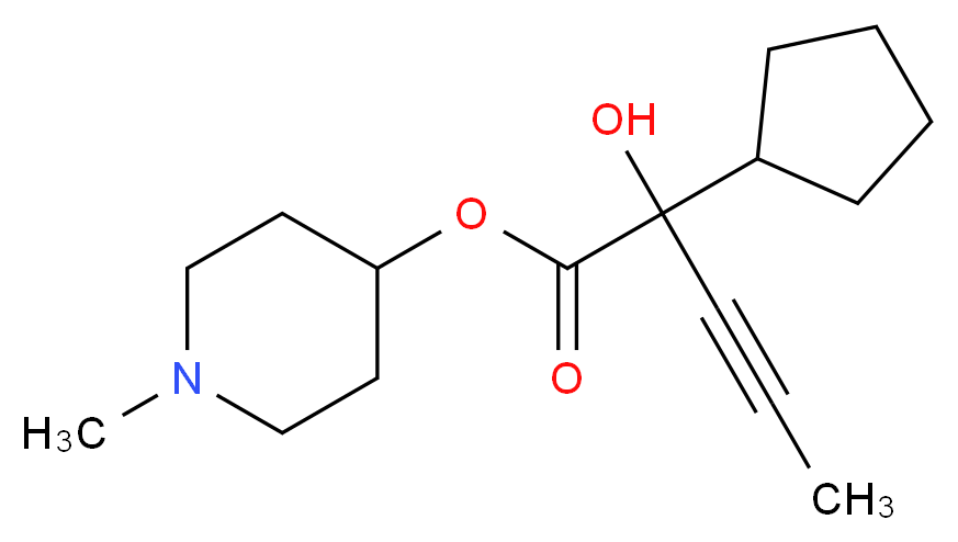1-methylpiperidin-4-yl 2-cyclopentyl-2-hydroxypent-3-ynoate_分子结构_CAS_53034-67-6
