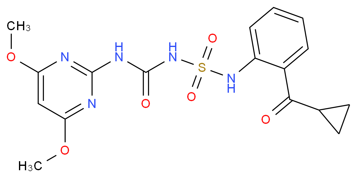 1-[(2-cyclopropanecarbonylphenyl)sulfamoyl]-3-(4,6-dimethoxypyrimidin-2-yl)urea_分子结构_CAS_136849-15-5