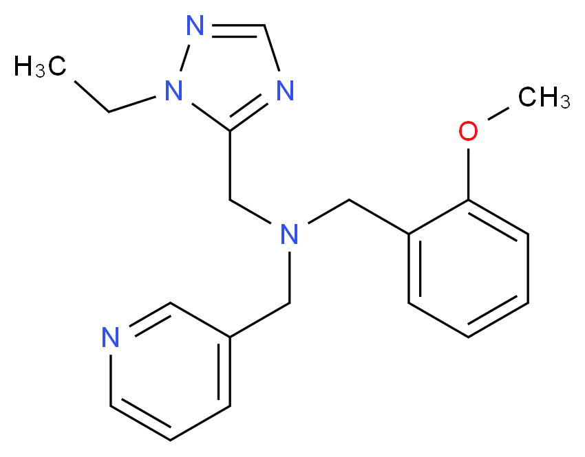 1-(1-ethyl-1H-1,2,4-triazol-5-yl)-N-(2-methoxybenzyl)-N-(pyridin-3-ylmethyl)methanamine_分子结构_CAS_)