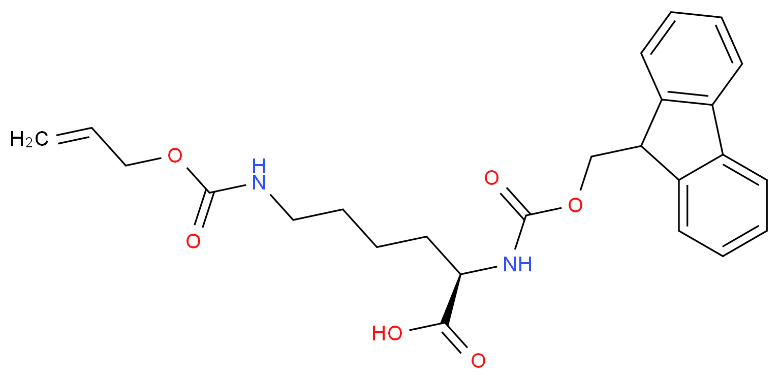 (2R)-2-{[(9H-fluoren-9-ylmethoxy)carbonyl]amino}-6-{[(prop-2-en-1-yloxy)carbonyl]amino}hexanoic acid_分子结构_CAS_214750-75-1