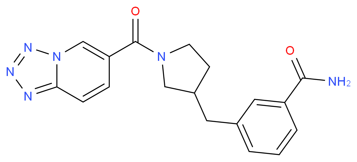 3-{[1-(tetrazolo[1,5-a]pyridin-6-ylcarbonyl)-3-pyrrolidinyl]methyl}benzamide_分子结构_CAS_)