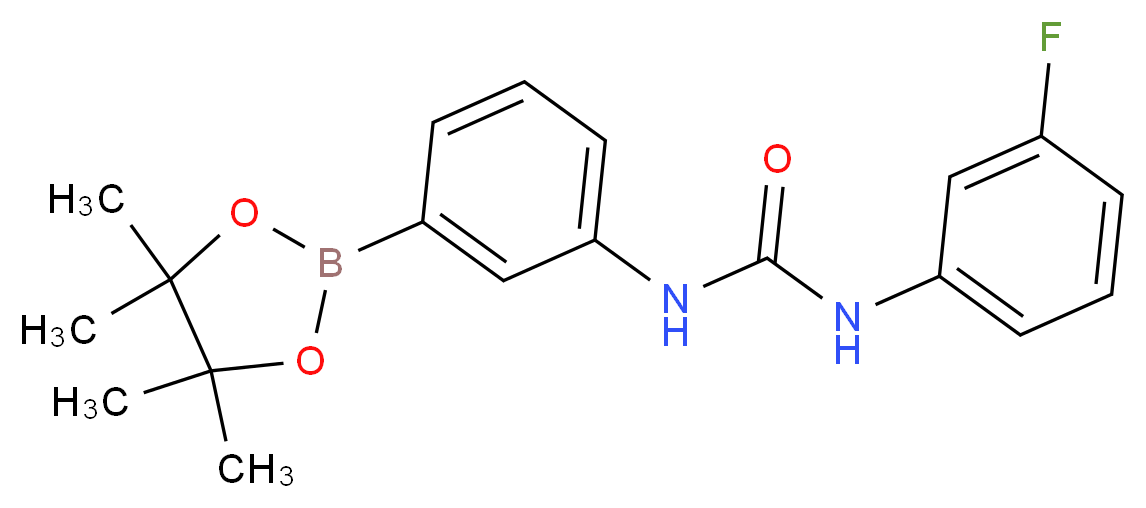 1-(3-fluorophenyl)-3-[3-(tetramethyl-1,3,2-dioxaborolan-2-yl)phenyl]urea_分子结构_CAS_874302-03-1