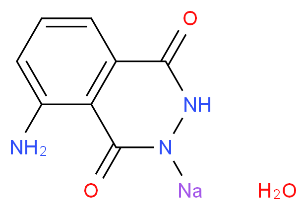 8-amino-2-sodio-1,2,3,4-tetrahydrophthalazine-1,4-dione hydrate_分子结构_CAS_206658-90-4