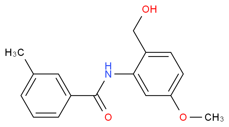 N-[2-(hydroxymethyl)-5-methoxyphenyl]-3-methylbenzamide_分子结构_CAS_331240-66-5