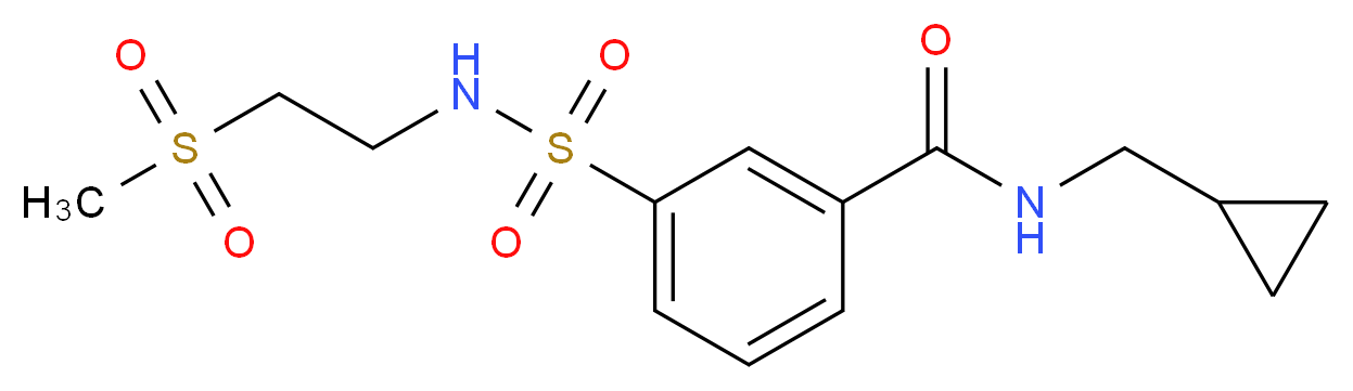 N-(cyclopropylmethyl)-3-({[2-(methylsulfonyl)ethyl]amino}sulfonyl)benzamide_分子结构_CAS_)