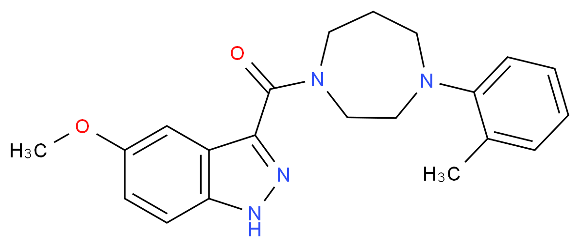 5-methoxy-3-{[4-(2-methylphenyl)-1,4-diazepan-1-yl]carbonyl}-1H-indazole_分子结构_CAS_)