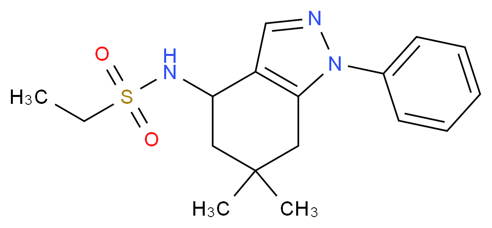 N-(6,6-dimethyl-1-phenyl-4,5,6,7-tetrahydro-1H-indazol-4-yl)ethanesulfonamide_分子结构_CAS_)