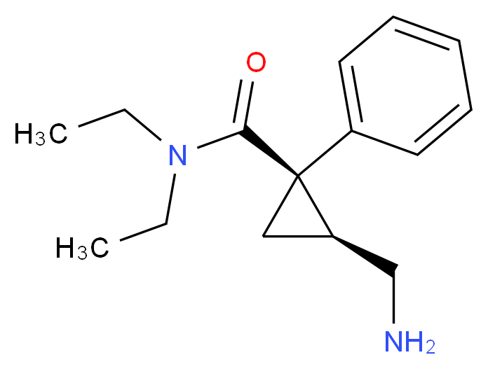 (1R,2S)-2-(aminomethyl)-N,N-diethyl-1-phenylcyclopropane-1-carboxamide_分子结构_CAS_92623-85-3