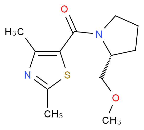 5-{[(2R)-2-(methoxymethyl)pyrrolidin-1-yl]carbonyl}-2,4-dimethyl-1,3-thiazole_分子结构_CAS_)