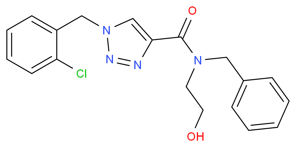 N-benzyl-1-(2-chlorobenzyl)-N-(2-hydroxyethyl)-1H-1,2,3-triazole-4-carboxamide_分子结构_CAS_)