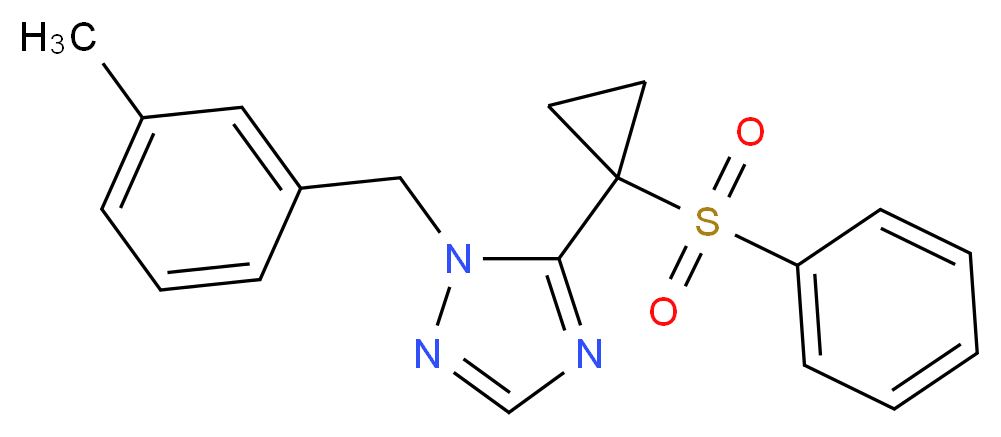 1-(3-methylbenzyl)-5-[1-(phenylsulfonyl)cyclopropyl]-1H-1,2,4-triazole_分子结构_CAS_)