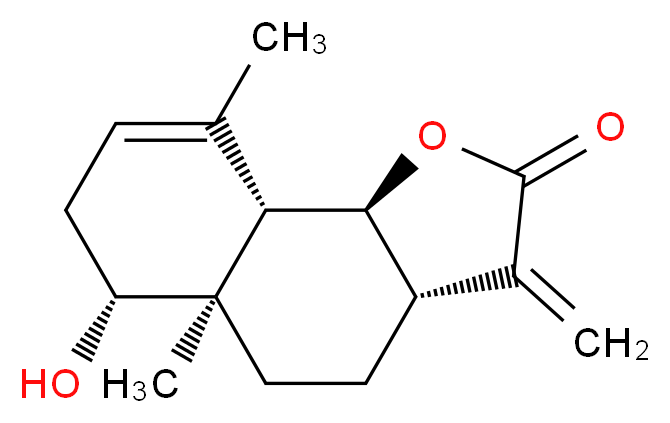 (3aS,5aR,6R,9aS,9bS)-6-hydroxy-5a,9-dimethyl-3-methylidene-2H,3H,3aH,4H,5H,5aH,6H,7H,9aH,9bH-naphtho[1,2-b]furan-2-one_分子结构_CAS_4290-13-5