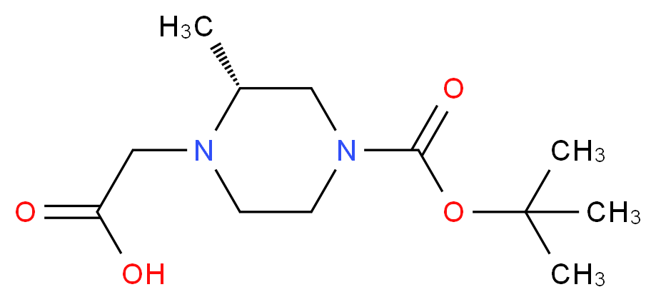 (R)-2-(4-(tert-butoxycarbonyl)-2-methylpiperazin-1-yl)acetic acid_分子结构_CAS_1240589-17-6)