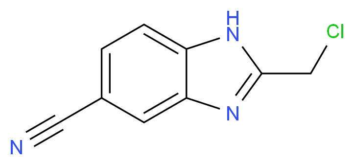 2-(chloromethyl)-1H-1,3-benzodiazole-5-carbonitrile_分子结构_CAS_150613-50-6