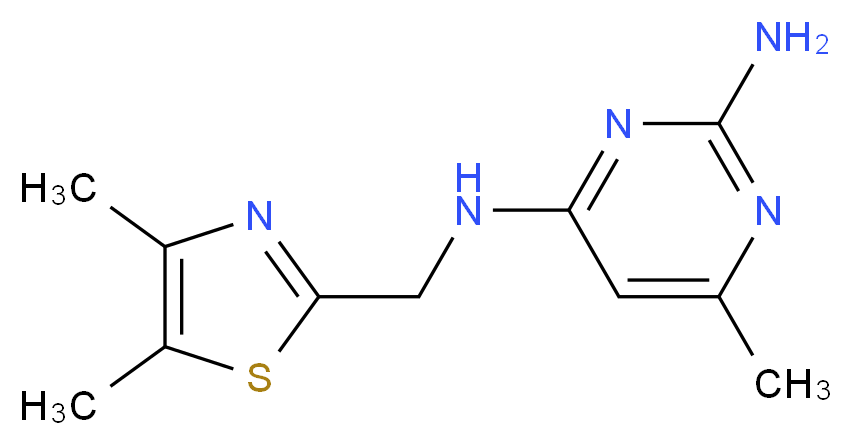 N~4~-[(4,5-dimethyl-1,3-thiazol-2-yl)methyl]-6-methylpyrimidine-2,4-diamine_分子结构_CAS_)