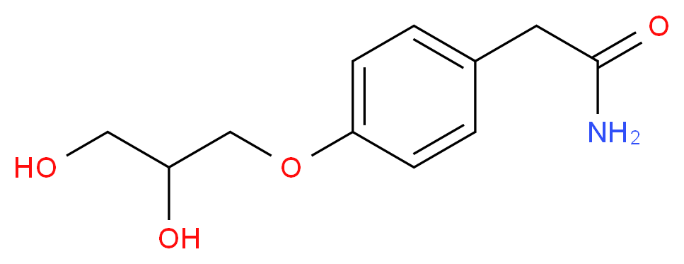 2-[4-(2,3-dihydroxypropoxy)phenyl]acetamide_分子结构_CAS_61698-76-8