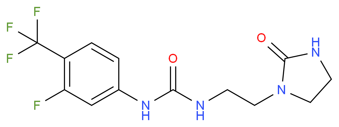 N-[3-fluoro-4-(trifluoromethyl)phenyl]-N'-[2-(2-oxoimidazolidin-1-yl)ethyl]urea_分子结构_CAS_)