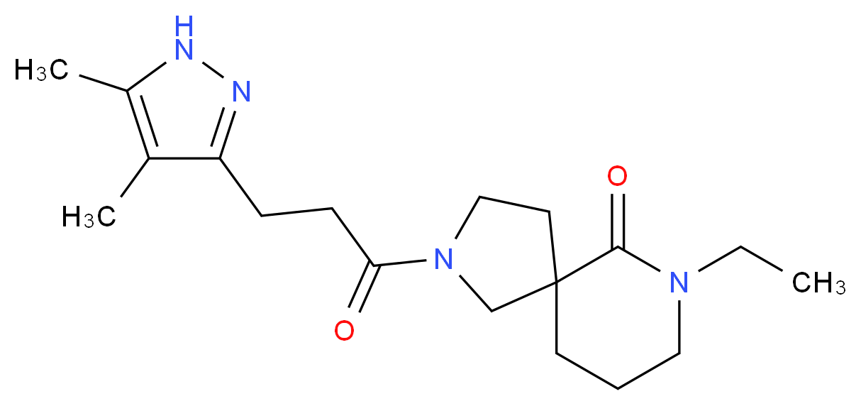 2-[3-(4,5-dimethyl-1H-pyrazol-3-yl)propanoyl]-7-ethyl-2,7-diazaspiro[4.5]decan-6-one_分子结构_CAS_)