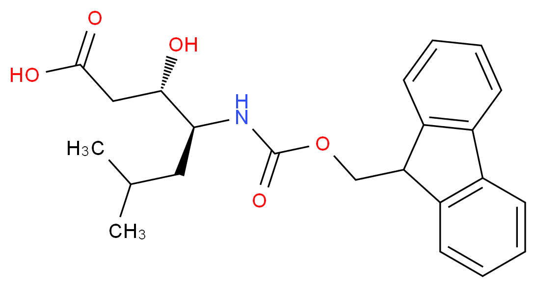 (3S,4S)-4-{[(9H-fluoren-9-ylmethoxy)carbonyl]amino}-3-hydroxy-6-methylheptanoic acid_分子结构_CAS_158257-40-0