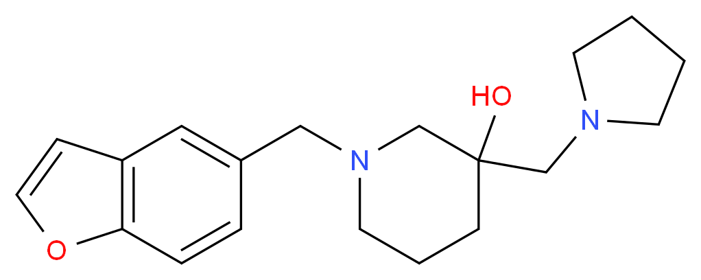 1-(1-benzofuran-5-ylmethyl)-3-(pyrrolidin-1-ylmethyl)piperidin-3-ol_分子结构_CAS_)