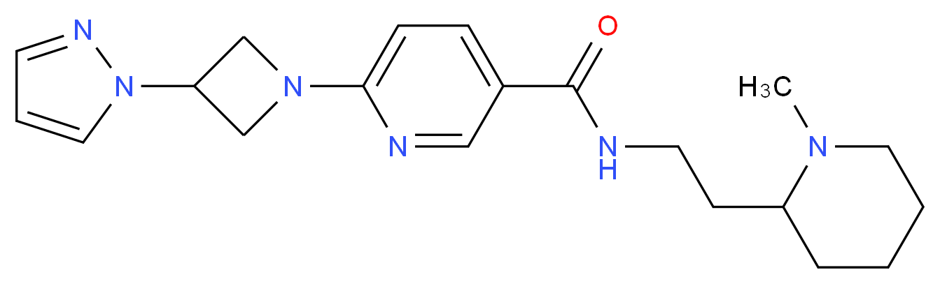 N-[2-(1-methylpiperidin-2-yl)ethyl]-6-[3-(1H-pyrazol-1-yl)azetidin-1-yl]nicotinamide_分子结构_CAS_)