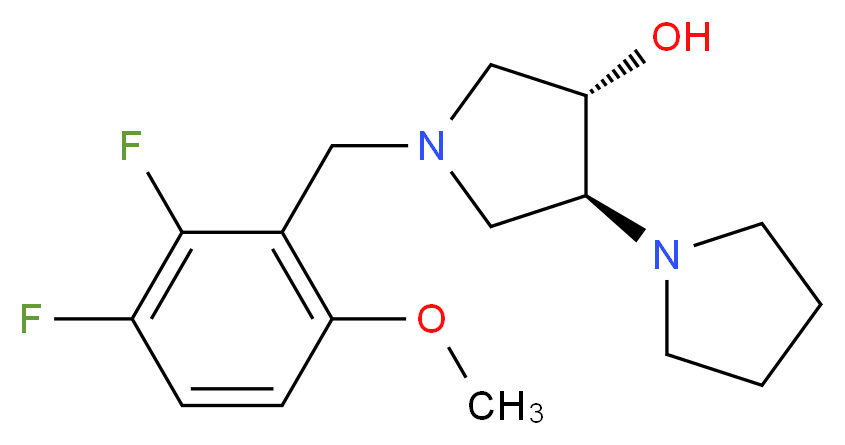 (3'S*,4'S*)-1'-(2,3-difluoro-6-methoxybenzyl)-1,3'-bipyrrolidin-4'-ol_分子结构_CAS_)