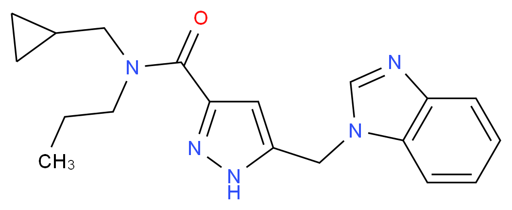 5-(1H-benzimidazol-1-ylmethyl)-N-(cyclopropylmethyl)-N-propyl-1H-pyrazole-3-carboxamide_分子结构_CAS_)