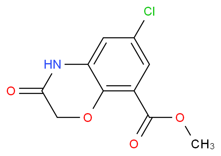 methyl 6-chloro-3-oxo-3,4-dihydro-2H-1,4-benzoxazine-8-carboxylate_分子结构_CAS_123040-75-5