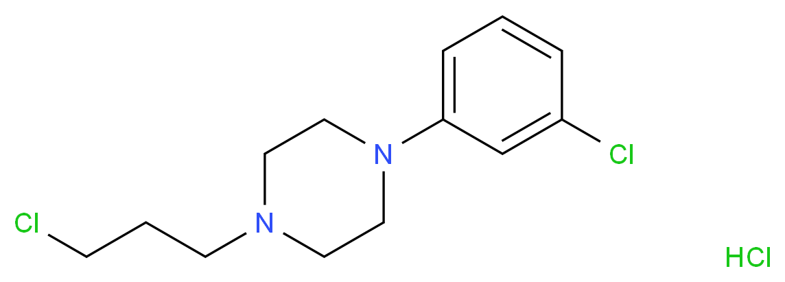 1-(3-chlorophenyl)-4-(3-chloropropyl)piperazine hydrochloride_分子结构_CAS_52605-52-4)
