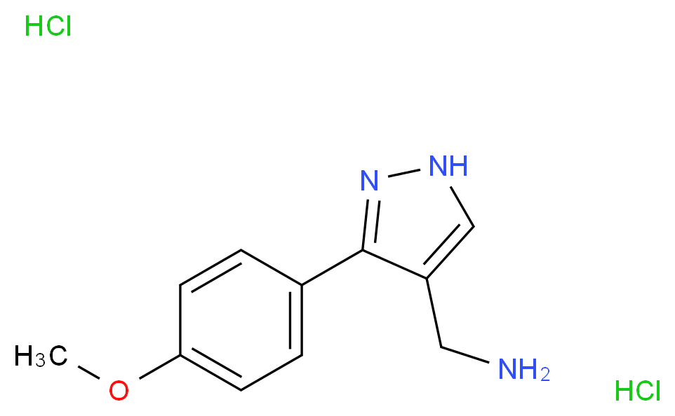 {[3-(4-Methoxyphenyl)-1H-pyrazol-4-yl]-methyl}amine dihydrochloride_分子结构_CAS_)