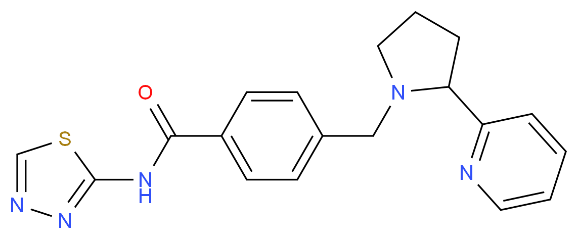 4-[(2-pyridin-2-ylpyrrolidin-1-yl)methyl]-N-1,3,4-thiadiazol-2-ylbenzamide_分子结构_CAS_)