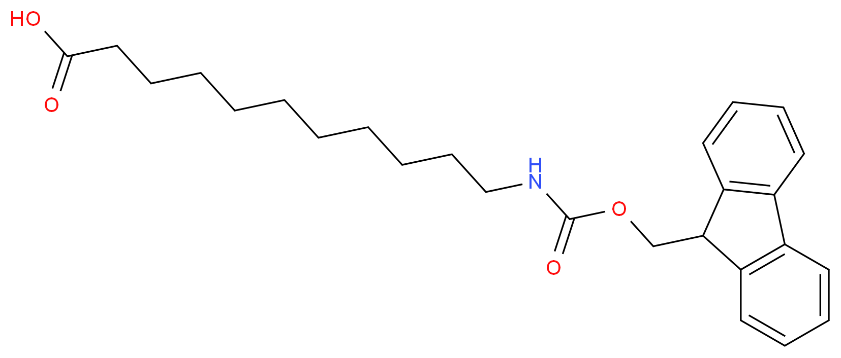 11-{[(9H-fluoren-9-ylmethoxy)carbonyl]amino}undecanoic acid_分子结构_CAS_88574-07-6