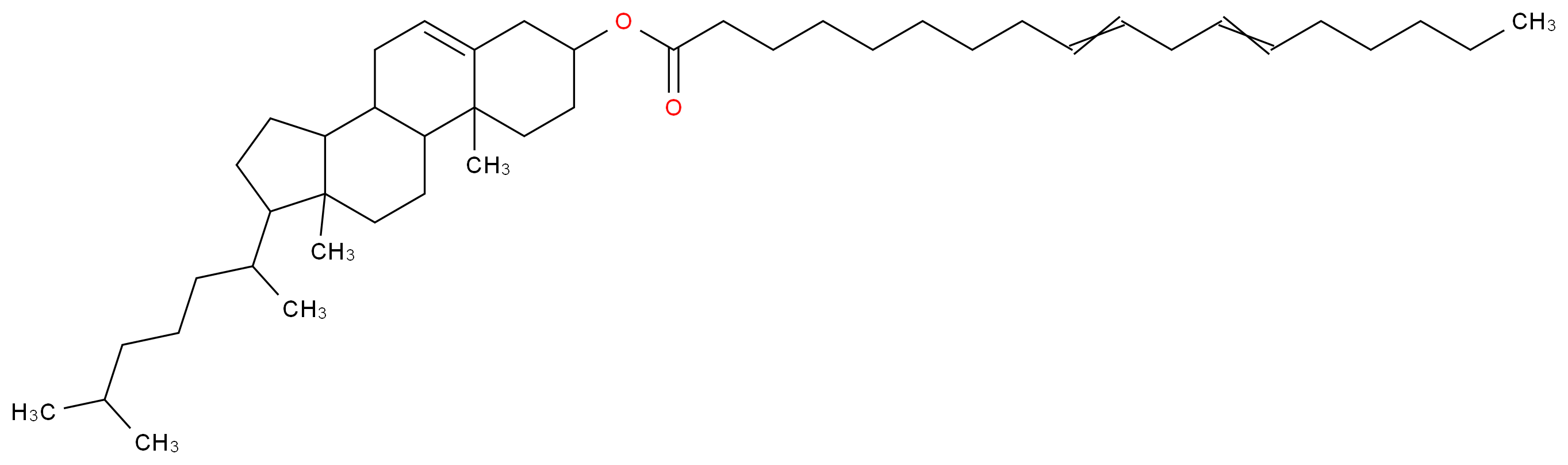 2,15-dimethyl-14-(6-methylheptan-2-yl)tetracyclo[8.7.0.0<sup>2</sup>,<sup>7</sup>.0<sup>1</sup><sup>1</sup>,<sup>1</sup><sup>5</sup>]heptadec-7-en-5-yl octadeca-9,12-dienoate_分子结构_CAS_604-33-1